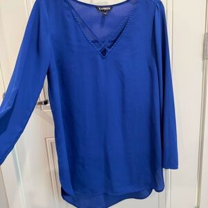 Express Blue Long Sleeve Blouse